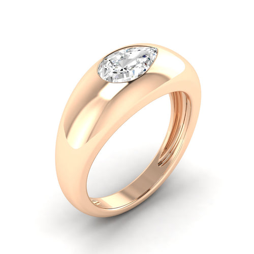Lab Grown Pear-Shape Domed Diamond Ring