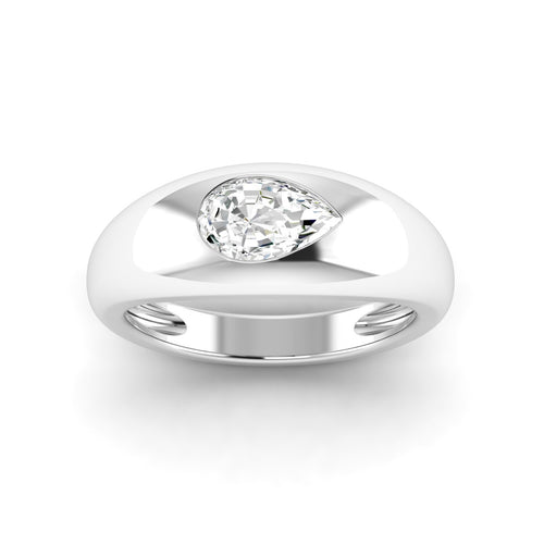 Lab Grown Pear-Shape Domed Diamond Ring