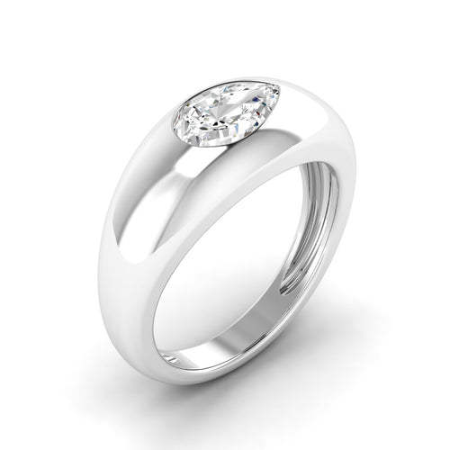 Lab Grown Pear-Shape Domed Diamond Ring