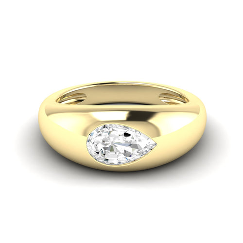 Lab Grown Pear-Shape Domed Diamond Ring