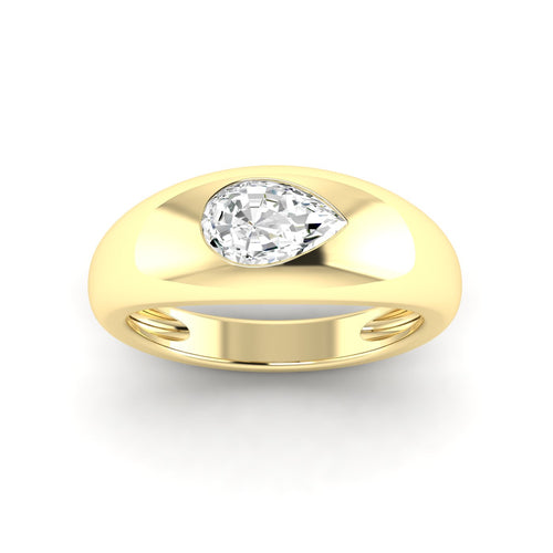 Lab Grown Pear-Shape Domed Diamond Ring