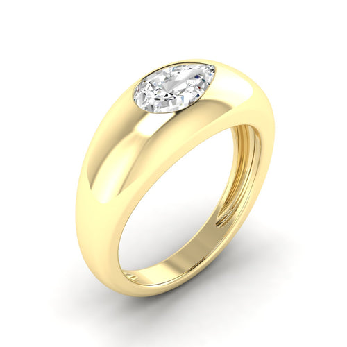 Lab Grown Pear-Shape Domed Diamond Ring