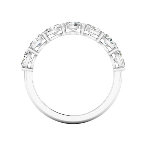 14 Karat Gold East-West Seven Oval Lab Created Diamond Wedding Band or Stackable Ring with One Carat Total Weight (Color F- Clarity VS) - Paul Nudelman Jewellers