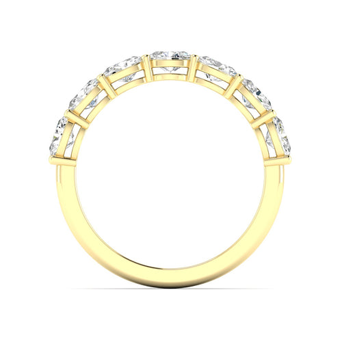 14 Karat Gold East-West Seven Oval Lab Created Diamond Wedding Band or Stackable Ring with One Carat Total Weight (Color F- Clarity VS) - Paul Nudelman Jewellers