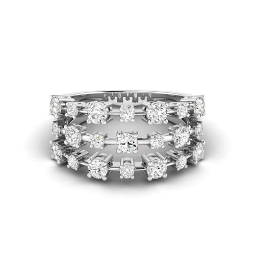 Lab Grown Multi-Size Diamond Ring (0.85 Total Carat Weight F+ Color+ VS+ Clarity)