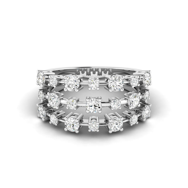 Lab Grown Multi-Size Diamond Ring (0.85 Total Carat Weight F+ Color+ VS+ Clarity)