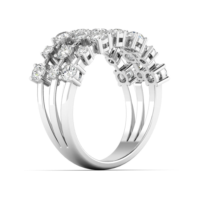 Lab Grown Multi-Size Diamond Ring (0.85 Total Carat Weight F+ Color+ VS+ Clarity)