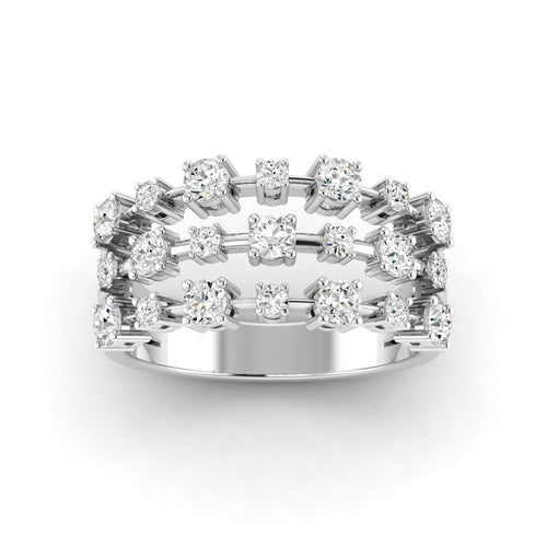 Lab Grown Multi-Size Diamond Ring (0.85 Total Carat Weight F+ Color+ VS+ Clarity)
