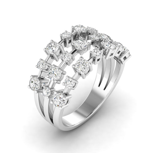 Lab Grown Multi-Size Diamond Ring (0.85 Total Carat Weight F+ Color+ VS+ Clarity)
