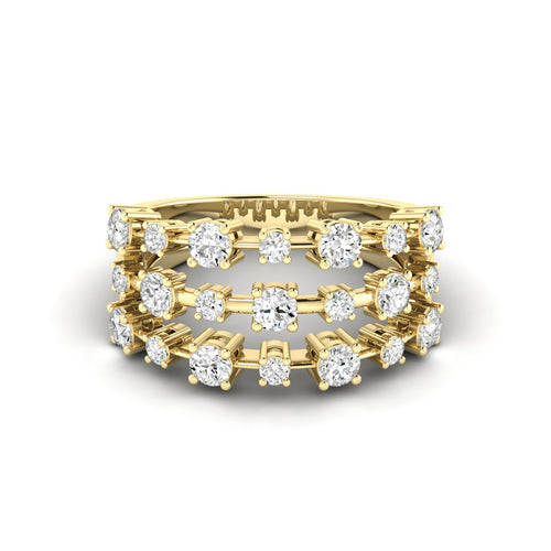 Lab Grown Multi-Size Diamond Ring (0.85 Total Carat Weight F+ Color+ VS+ Clarity)