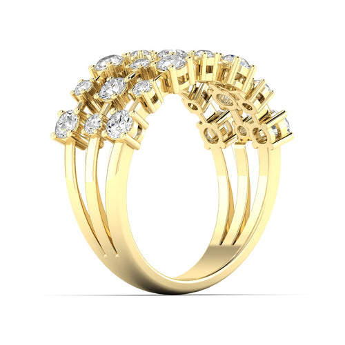 Lab Grown Multi-Size Diamond Ring (0.85 Total Carat Weight F+ Color+ VS+ Clarity)