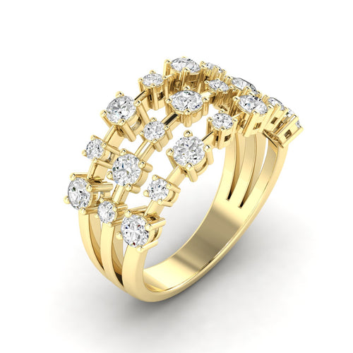Lab Grown Multi-Size Diamond Ring (0.85 Total Carat Weight F+ Color+ VS+ Clarity)