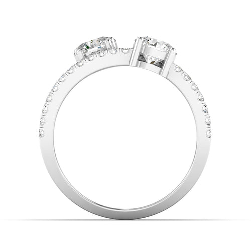 14 Karat Four-Stone Open Ring (2.40 Carats Total Weight F+color VS+Clarity)