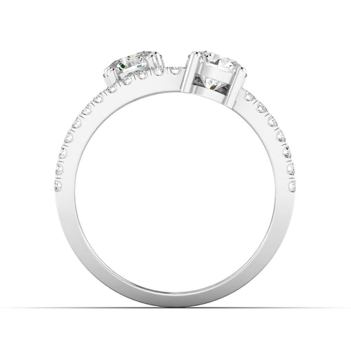 14 Karat Four-Stone Open Ring (2.40 Carats Total Weight F+color VS+Clarity)