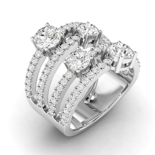 14 Karat Four-Stone Open Ring (2.40 Carats Total Weight F+color VS+Clarity)