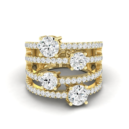 14 Karat Four-Stone Open Ring (2.40 Carats Total Weight F+color VS+Clarity)