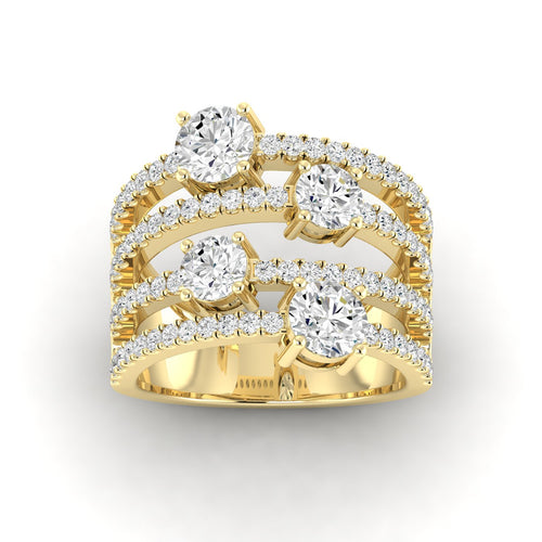 14 Karat Four-Stone Open Ring (2.40 Carats Total Weight F+color VS+Clarity)