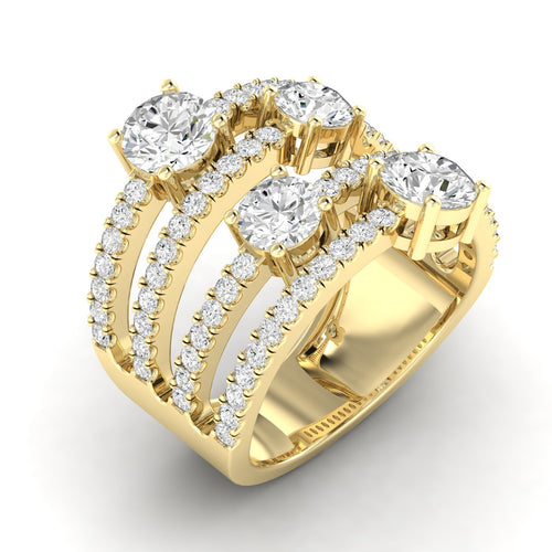 14 Karat Four-Stone Open Ring (2.40 Carats Total Weight F+color VS+Clarity)