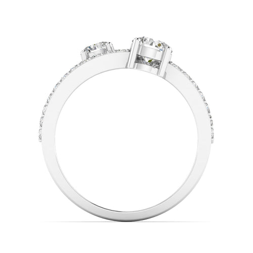 14 Karat Two-Stone Open Ring (1.00 Carats Total Weight F color VS Clarity)