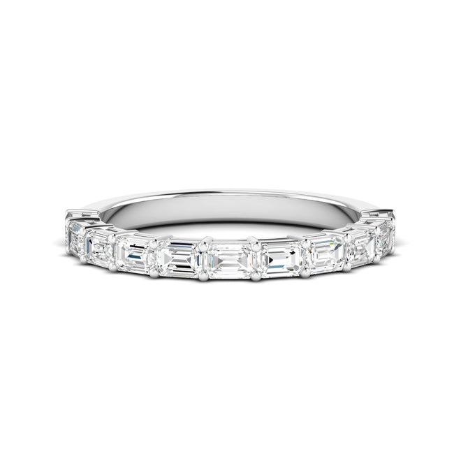 Lab Grown  Emerald Cut East-West Diamond Ring (1.00 Total Carat Weight F+Color VS+Clarity)