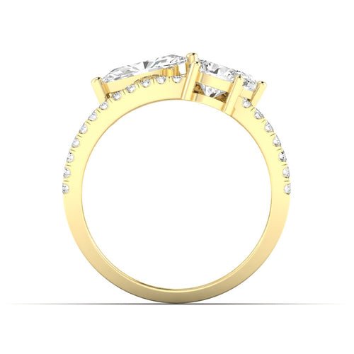 Lab Grown Four Row Diamond Multi Shape Ring (3.00 Total Carat Weight F+ Color-VS+ Clarity)