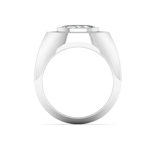 14 Karat Lab Grown Diamond Marquis Signet Pinky Ring (.65 points Total Carat Weight F+ Color VS Clarity)