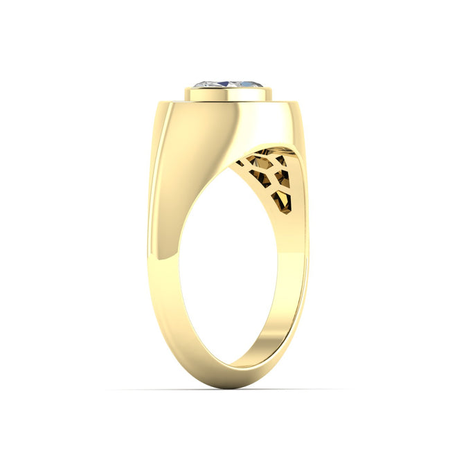 Lab Grown Marquis Diamond Signet Pinky Ring (.65 points Total Carat Weight F+ Color VS Clarity)
