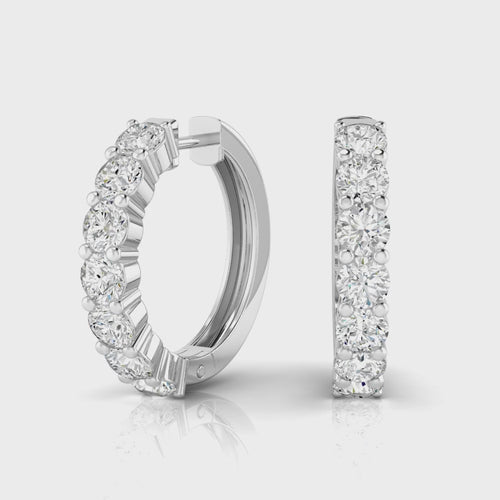 Lab Grown Round Hoop Earrings (F+Color-VS+ Clarity)