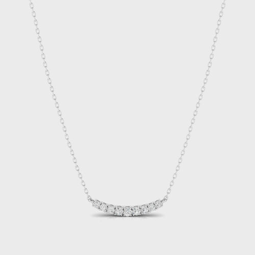 Lab Grown Round Graduated Diamond Bar Necklace (1.00 TCW F+ Color VS+ Clarity)