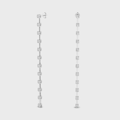 14 Karat Gold Lab Grown Round Diamond Mini Drop Earrings(1.00 TCW F+Color VS+ Clarity)