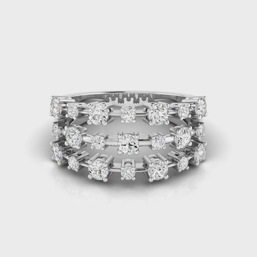 Lab Grown Multi-Size Diamond Ring (0.85 Total Carat Weight F+ Color+ VS+ Clarity)