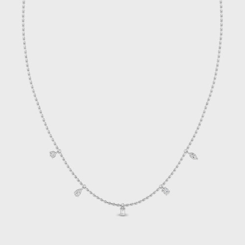 14 Karat Multi-Shape Lab Grown Necklace (1.00 Carat Total Weight F Color -VS Clarity)