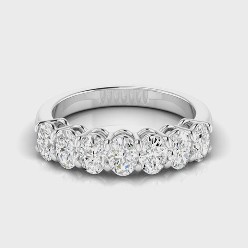 Lab Grown 7 - Stone Oval Basket Diamond Ring (F+ Color-VS+Clarity)