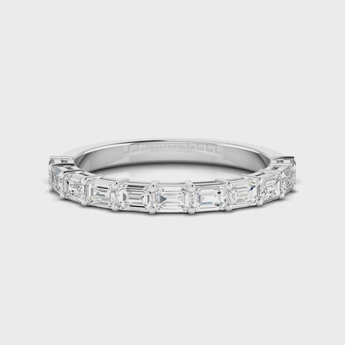Lab Grown Emerald Cut East-West Diamond Ring (1.00 Total Carat Weight F+Color VS+Clarity)