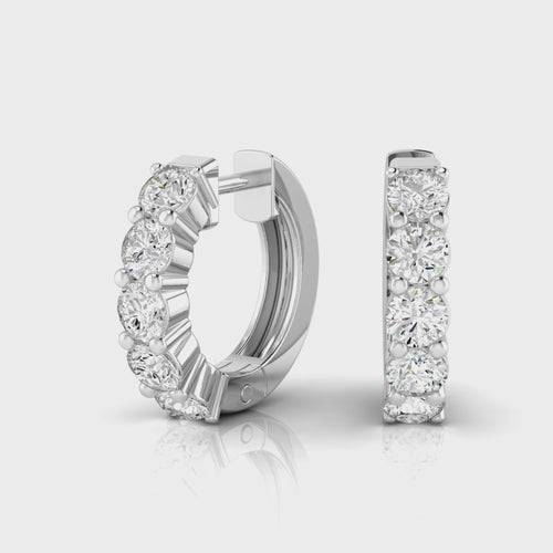 Lab Grown Round Hoop Earrings (F+Color-VS+ Clarity)