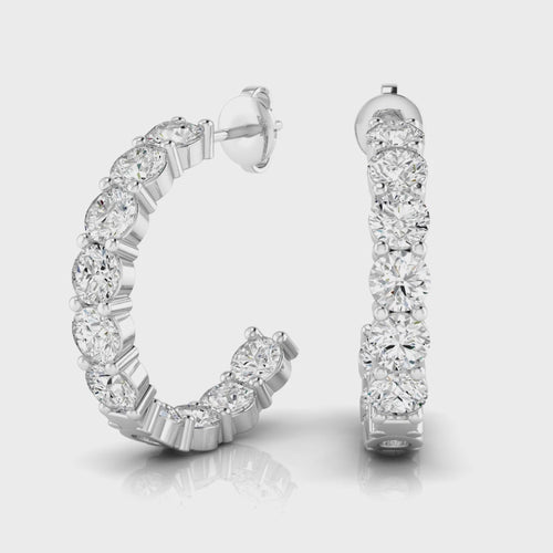 Lab Grown Inside - Out Diamond Hoops (3.00 Total Carat Weight F+Color VS+Clarity)
