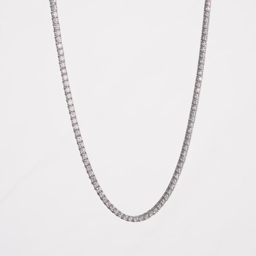 Lab Grown Diamond Classic 4 Prong Setting Tennis Necklace(F+ Color-VS+-Clarity)