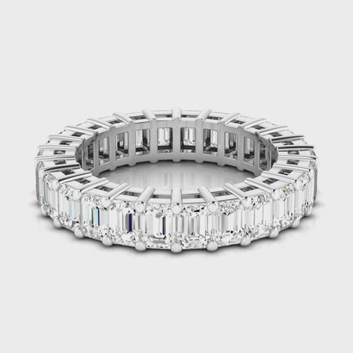Lab Grown Emerald Cut Eternity Band (F+ Color-VS+Clarity)