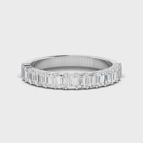 Lab Grown Emerald Cut Diamond Band (1.00 Total Carat Weight F+ Color-VS+ Clarity)