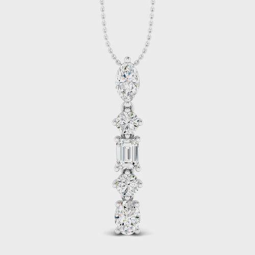 Lab Grown Multi-Shape Lab Grown Diamond Pendant (2.00 Total Carat Weight) F+ Color VS+ Clarity)