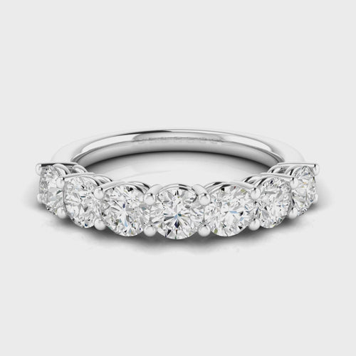 Lab Grown 7-Stone Round Diamond Ring ( F+Color VS +Clarity)