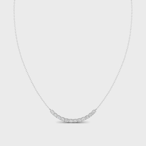 Lab Grown Oval Diamond Bar Necklace (2.00 TCW F+-Color VS+-Clarity)