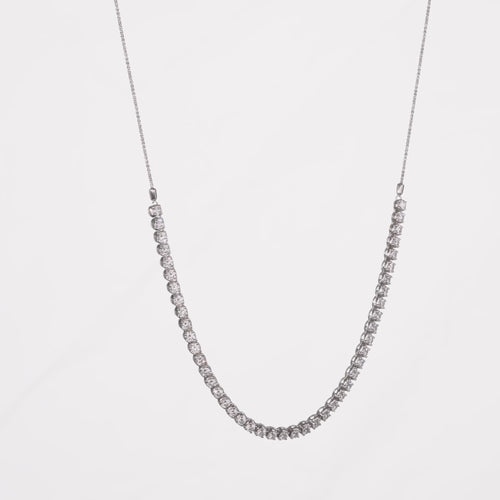 Lab Grown Half Tennis  Diamond Necklace (F+ Color -VS+ Clarity)
