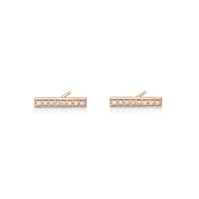 Diamond Bar Earring With 8 Diamonds - Paul Nudelman Jewellers