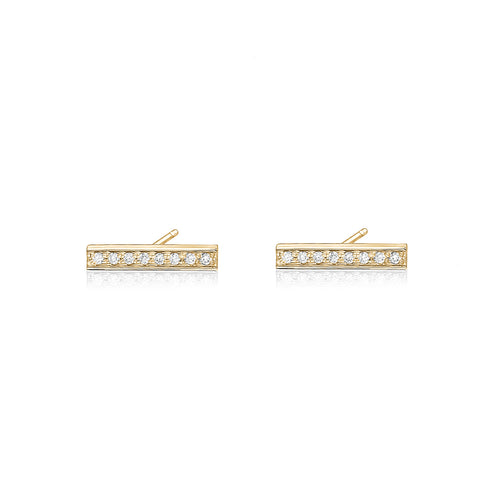 Diamond Bar Earring With 8 Diamonds - Paul Nudelman Jewellers