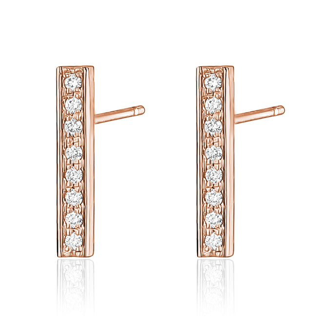 Diamond Bar Earring With 8 Diamonds - Paul Nudelman Jewellers