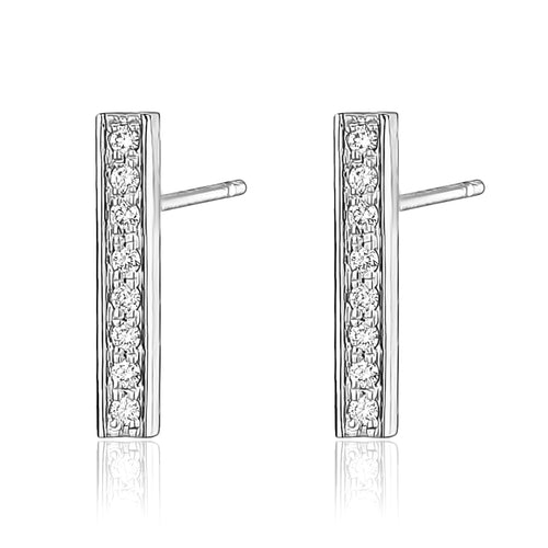 Diamond Bar Earring With 8 Diamonds - Paul Nudelman Jewellers