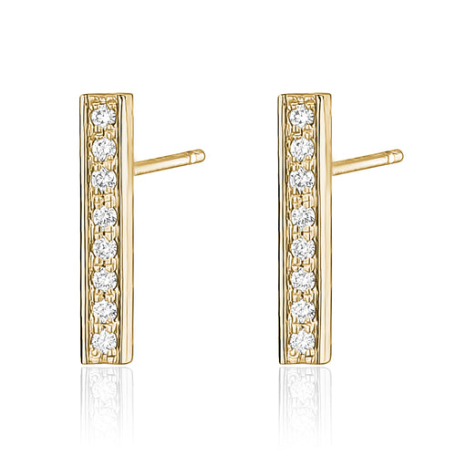 Diamond Bar Earring With 8 Diamonds - Paul Nudelman Jewellers