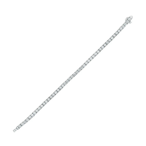 Diamond tennis bracelet in 18k white gold with four prong setting