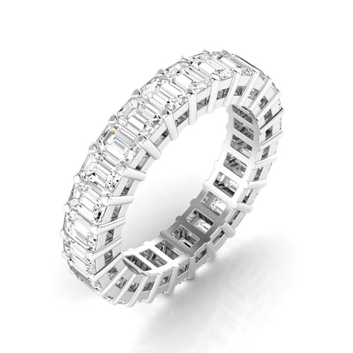 14 Karat Lab Grown Emerald Cut Eternity Band (F+ Color-VS+Clarity) - Paul Nudelman Jewellers